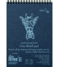 Load image into Gallery viewer, SMLT Art - Authentic Line A4 Grey Sketch Pad 180 GSM 30 Sheets Perforated