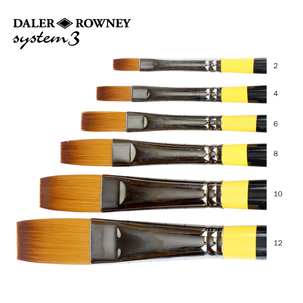 Daler Rowney System 3 Filbert Brushes Short Handle Series 67 - Sitaram  Stationers