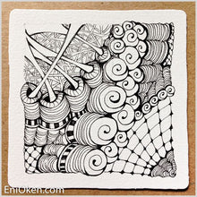 Load image into Gallery viewer, Sakura Zentangle Tile Set White x 20 tiles