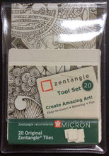 Load image into Gallery viewer, Sakura Zentangle Tile Set White x 20 tiles