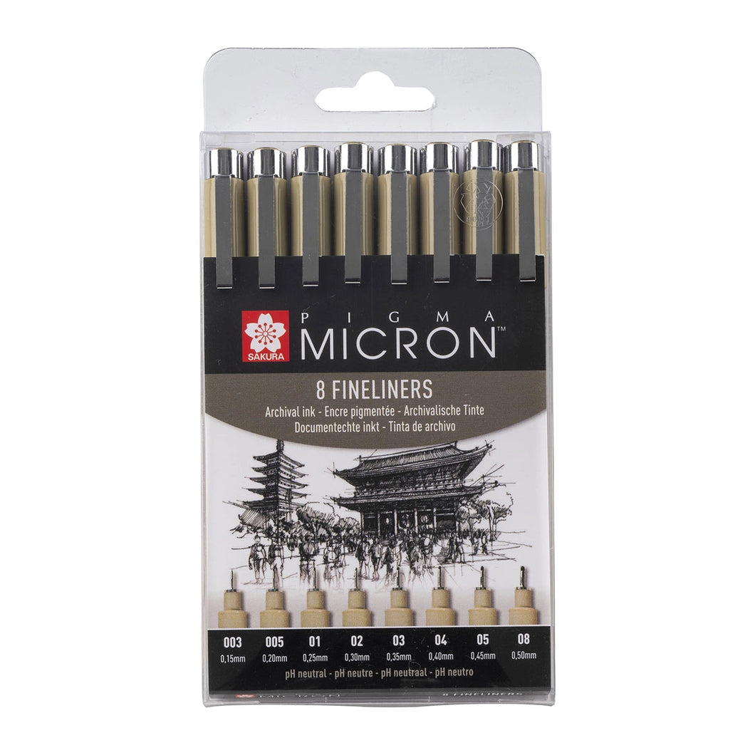 Sakura Micron Pigma 8 Fineliners Set