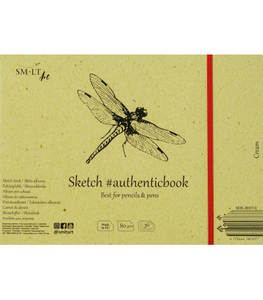 SM-LTart - Authentic Line Stitched 245X176 mm  80 GSM Cream Paper Sketch Pad – 36 Sheets