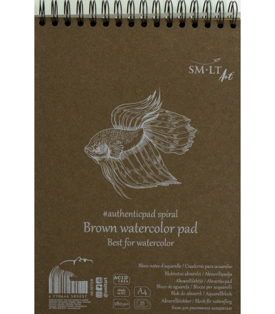 SM-LTart - Authentic Line A4 Brown Watercolour Pad 280gsm 35 Sheets Perforated