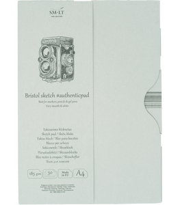 SM-LTart - Authentic Line A4 Sketch Pad 185 gsm Extra White and Smooth Bristol Paper (50 Sheets)