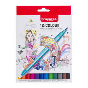 Bruynzeel Fineliner/Brush Pen Sets