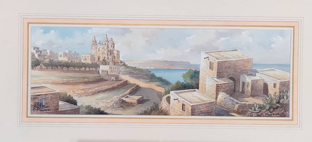 Edwin Galea - Original Watercolour (50 cm x 17 cm)