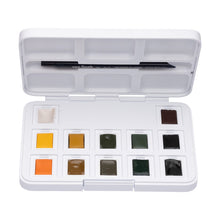 Load image into Gallery viewer, Royal Talens - Water Colour Pocket Box Shades of Nature with 12 Colours in Half Pans
