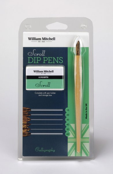 William Mitchell - Round Scroll Dip Pen Set