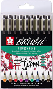 Sakura Pigma Brush Set 9 colours