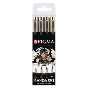 Sakura Pigma Micron Manga Sepia Set 4 pens