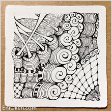 Load image into Gallery viewer, Sakura Zentangle Tile Set White x 20 tiles

